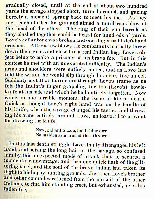 A. C. Love's Hand to Hand Fight story from the book Indian Depredations in Texas by J. W. Wilbarger
