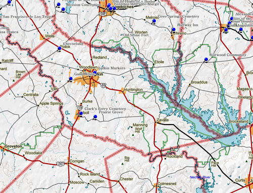 Map of Angelina County