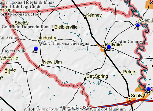 Map of Austin County