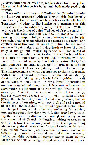 The Battle of Brushy story from the book Indian Depredations in Texas by J. W. Wilbarger