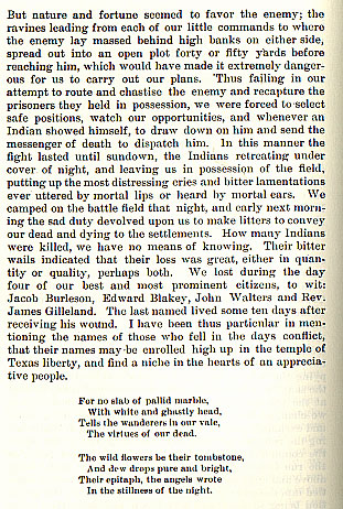 The Battle of Brushy story from the book Indian Depredations in Texas by J. W. Wilbarger