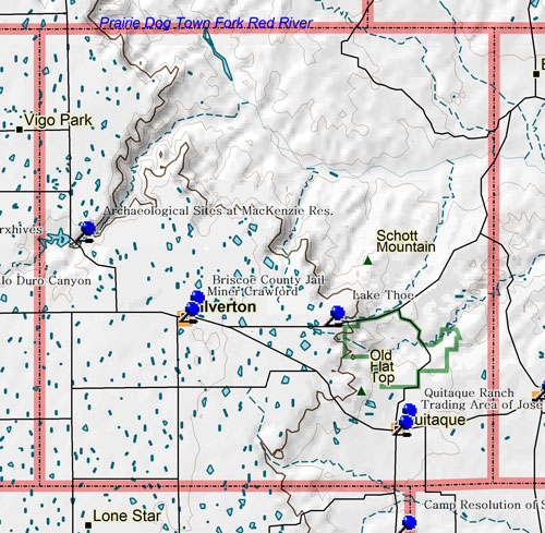Map of Briscoe County Historic Sites