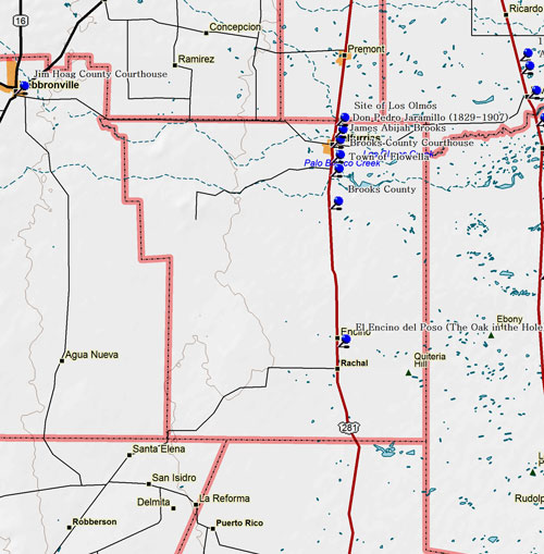 Map of Brooks County Historic Sites