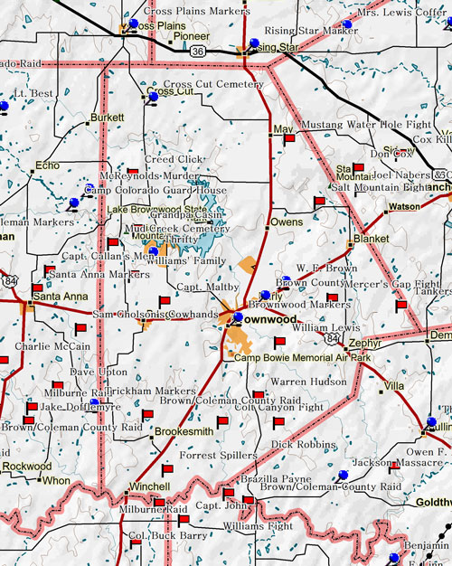 Map of Brown County Historic Sites