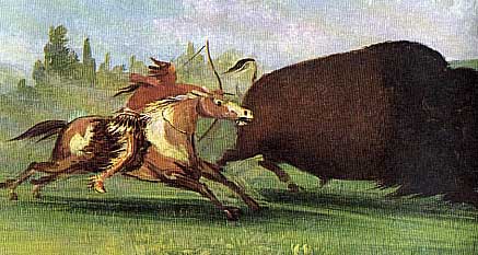 Picture of Buffalo Hunt by Horseback