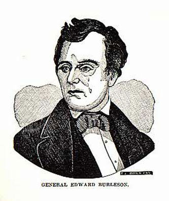 Picture of General Edward Burleson from the book Indian Depredations in Texas by J.W. Wilbarger