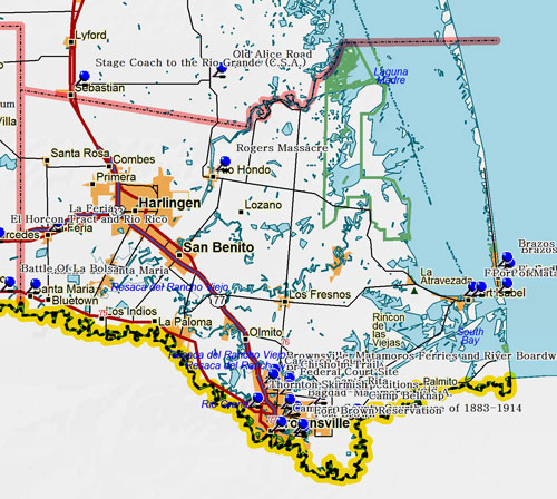 Map of Cameron County