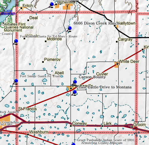 Map of Carson County