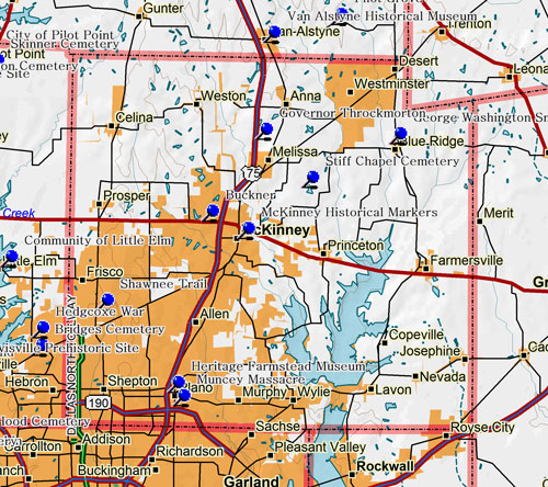 Map of Collin County Historic Sites