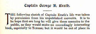 Captain George B. Erath story from the book Indian Depredations in Texas by J. W. Wilbarger
