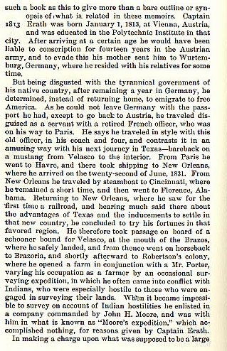 Captain George B. Erath story from the book Indian Depredations in Texas by J. W. Wilbarger