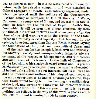Captain George B. Erath story from the book Indian Depredations in Texas by J. W. Wilbarger