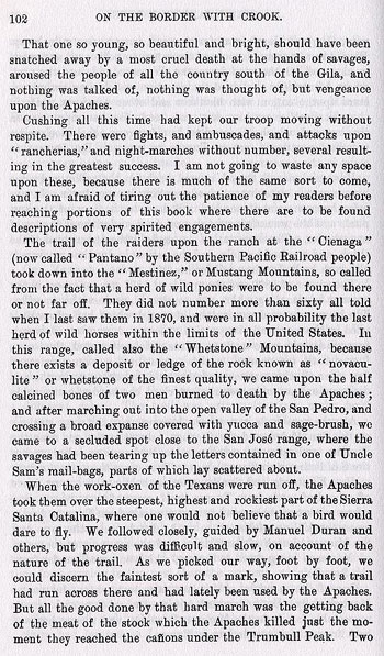 Fort Grant Story from the book On the Border with Crook