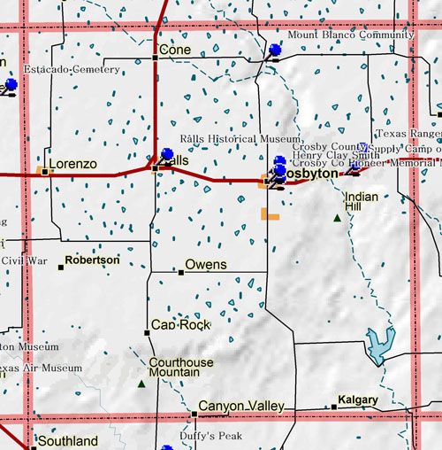 Map of Crosby County Historic Sites