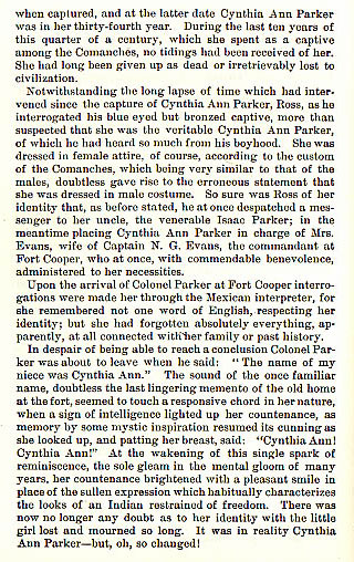 Cynthia Ann Parker - Quanah Parker story from the book Indian Depredations in Texas by J. W. Wilbarger