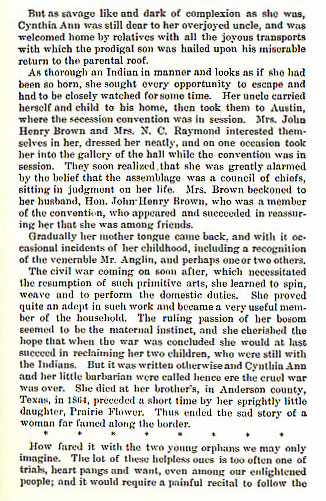 Cynthia Ann Parker - Quanah Parker story from the book Indian Depredations in Texas by J. W. Wilbarger