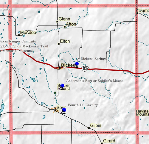 Map of Dickens County Historic Sites