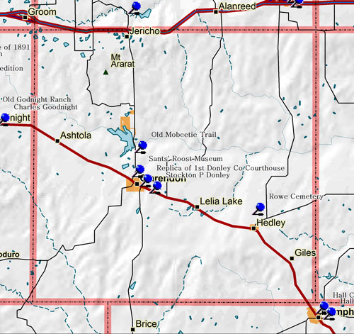 Map of Donley County Historic Sites
