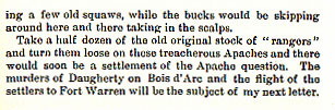 Settlement of the Dugan Family in Grayson County - Murder of Josiah Washburn story from the book Indian Depredations in Texas by J. W. Wilbarger