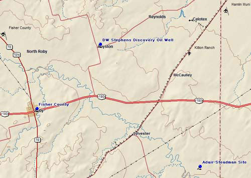 Map of Fisher County Historic Sites