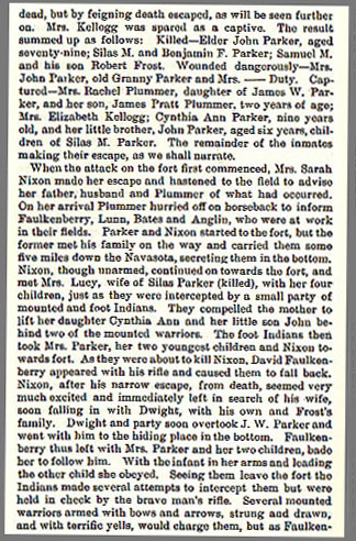 Parker Fort Massacre story from the book Indian Depredations in Texas by J. W. Wilbarger