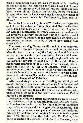 Parker Fort Massacre story from the book Indian Depredations in Texas by J. W. Wilbarger