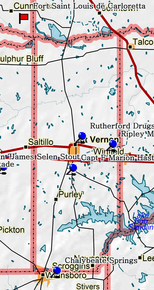 Map of Franklin County Historic Sites