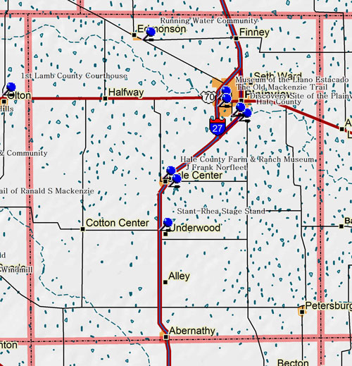 Map of Hale County Historic Sites