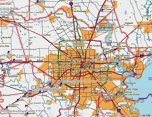 Map of Harris County Historic Sites