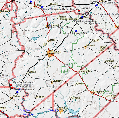 Map of Houston County Historic Sites