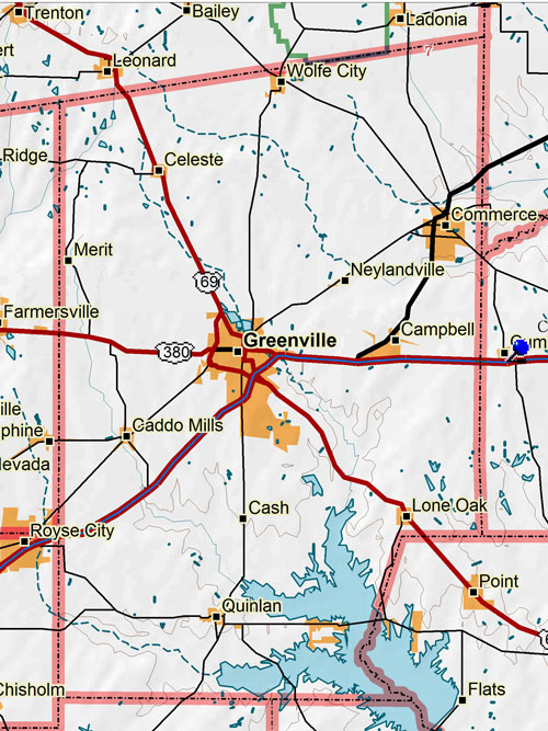 Map of Hunt County Historic Sites