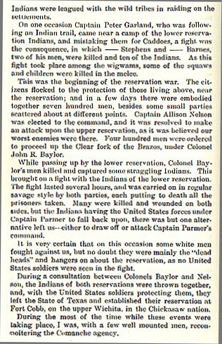 Indian Warfare on the Northwestern Border story from the book Indian Depredations in Texas by J. W. Wilbarger