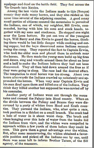 Indian Warfare on the Northwestern Border story from the book Indian Depredations in Texas by J. W. Wilbarger