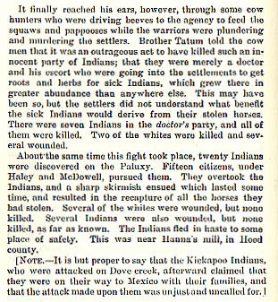 Indian Warfare on the Northwestern Border story from the book Indian Depredations in Texas by J. W. Wilbarger