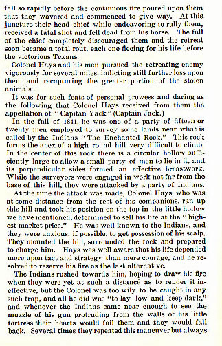 Colonel Jack Hays story from the book Indian Depredations in Texas by J. W. Wilbarger