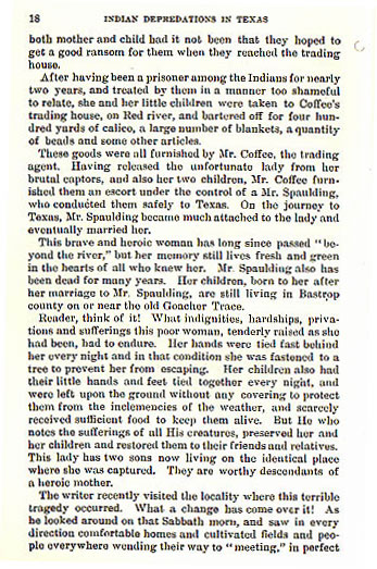 James Goacher story from the book Indian Depredations in Texas by J. W. Wilbarger