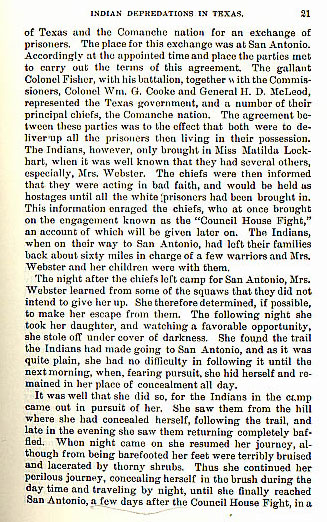 James Webster story from the book Indian Depredations in Texas by J. W. Wilbarger