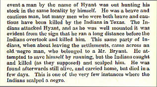 Jeremiah Green story from the book Indian Depredations in Texas by J. W. Wilbarger