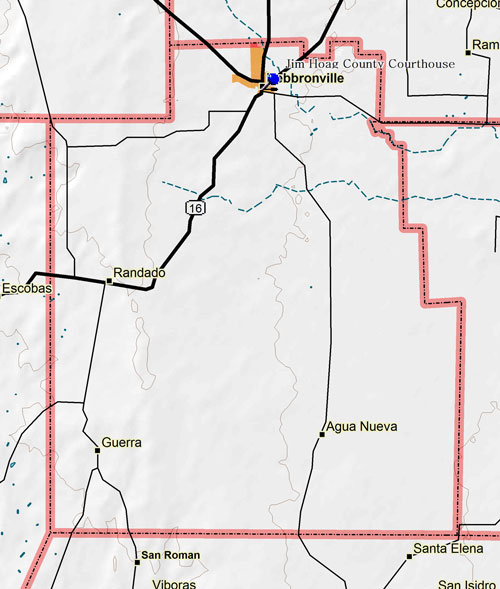 Map of Jim Hogg County Historic Sites