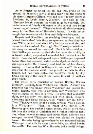 Josiah Wilbarger story from the book Indian Depredations in Texas by J. W. Wilbarger