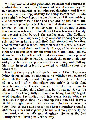 The Joy Family story from the book Indian Depredations in Texas by J. W. Wilbarger