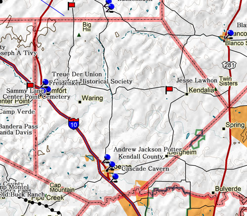 Map of Kendall County Historic Sites