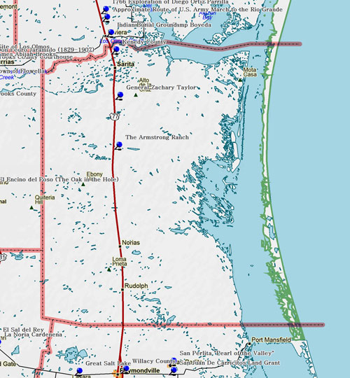 Map of Kenedy  County Historic Sites