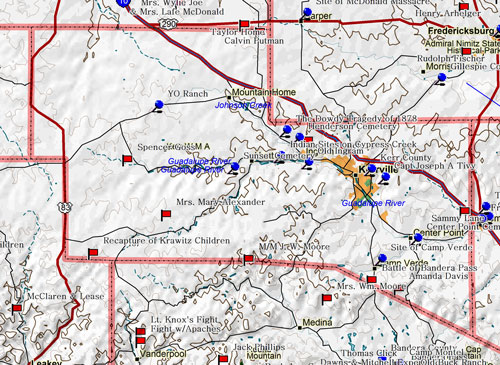 Map of Kerr County Historic Sites