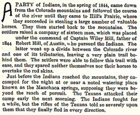 Manchaca Fight story by Wilbarger