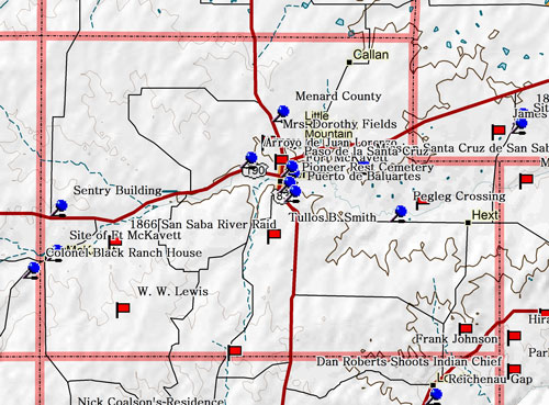 Map of Menard County Historic Sites