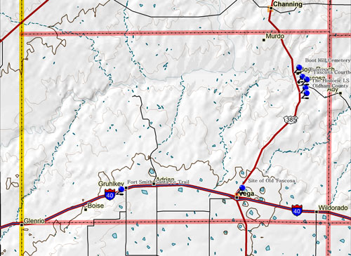 Map of Oldham County