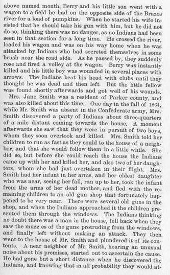 Murders in Parker County - 1863 - 1873 story from the book Indian Depredations in Texas by J. W. Wilbarger