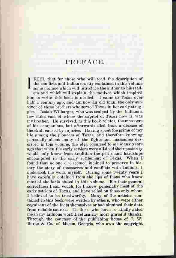 Indian Depredations in Texas Preface