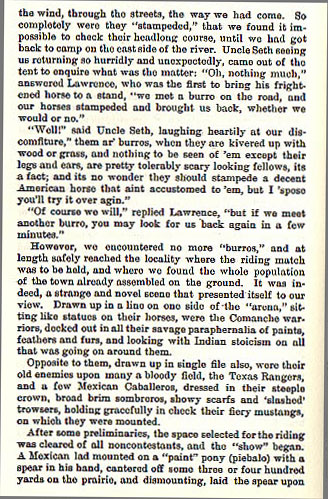 Riding Match between Rangers and Comanches story from the book Indian Depredations in Texas by J. W. Wilbarger